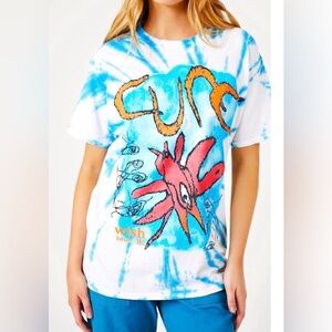 The Cure Wish Tour Tie-Dye Graphic Tee - Blue & Pink L/XL NWT